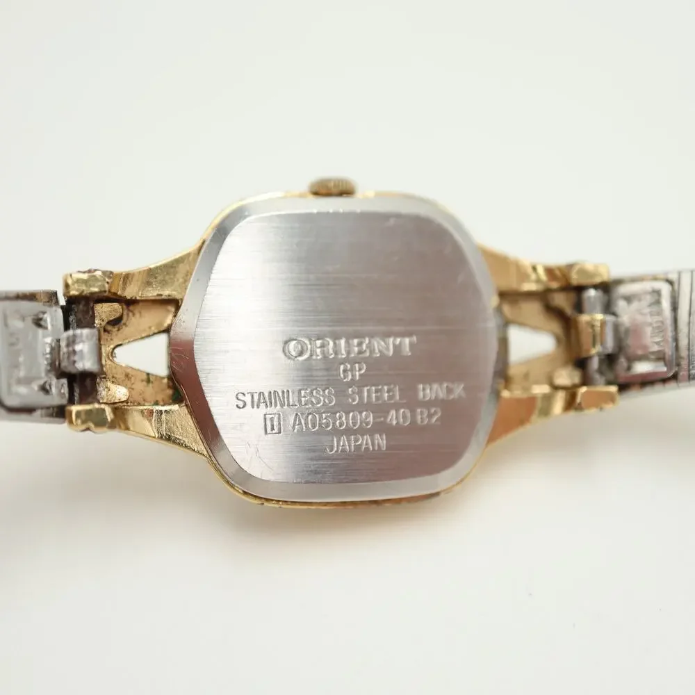 Vintage Orient Gold Tone Womens 18mm Cocktail Watch 6.5